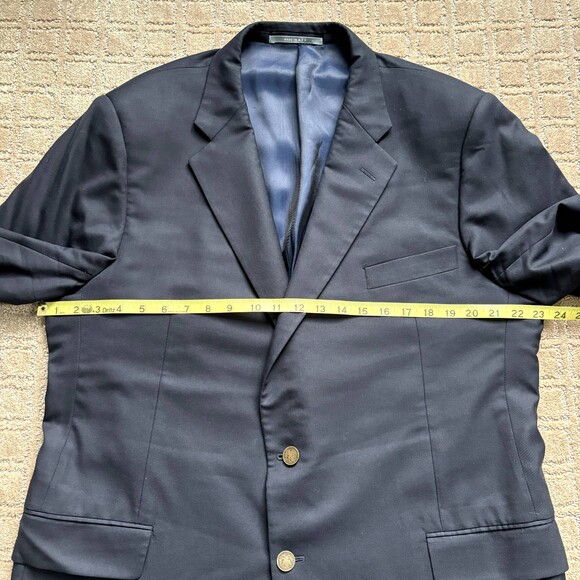 Hickey Freeman Wool Cashmere Blazer Men 43R Navy Copper Coin Button Sport Coat - Picture 8 of 15